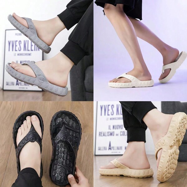 Sandalias casuales de playa de suela blanda, personalidad sin deslizamiento, holgadas para hombre de verano para uso en exteriores