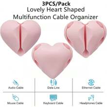 3PCS/Pack Unique Heart Shaped Cable Holder Multifunctional Adhesive Cabel Organizer Cable Tie Clip Cable  Securing Clip Headphones Cable Clips  Lovely Heart-Shaped Car Cable Holder Car Charger Line Clasp