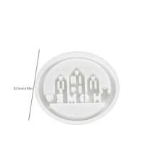 1 pieza Molde de silicona para velas con 1 orificio, 2 orificios o 3 orificios con diseños de castillo, ángel y árbol de Navidad para manualidades con yeso, decoraciones navideñas y regalos hechos a mano