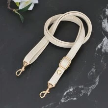 1pc Solid Color PU Adjustable Shoulder Strap, Replacement Crossbody Bag Strap Accessory - Beige - View 13