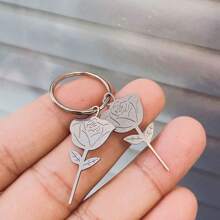 玫瑰花形不鏽鋼手機SIM卡釋放針，SIM卡取出工具，鑰匙扣適用於蘋果、VIVO、OPPO、三星 - 銀色 - 查看 7