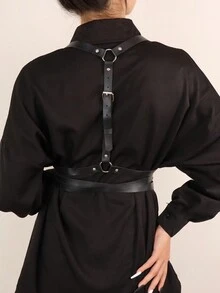 1 Máy Tính Nữ Có Thể Điều Chỉnh Da PU Màu Đen Dây Nịt Dây, Punk Phong Cách Kiến Trúc Gothic Hàng Ngày Quần Áo Phụ Kiện Cho Tiệc Lễ Hội - màu đen - Xem 8