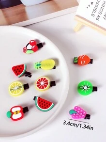 248入組鮮豔可愛的水果髮夾和甜美花朵頭箍，高彈性髮帶適用於辮子，少女可愛髮飾組合套裝 - 彩色 - 查看 6