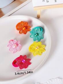 248入組鮮豔可愛的水果髮夾和甜美花朵頭箍，高彈性髮帶適用於辮子，少女可愛髮飾組合套裝 - 彩色 - 查看 8