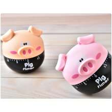 Timer meccanico a forma di maiale, conto alla rovescia 60 minuti, promemoria per la cucina, cottura, regalo pratico e facile da usare