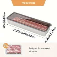 1入不銹鋼方形密封保鮮盒，適用於儲存餐飲，餃子，培根以及其他冰箱冷凍食品專用保鮮盒，儲物盒，整理盒，廚房必備，旅行必備，廚房物品，廚房工具 - 銀色 - 查看 10