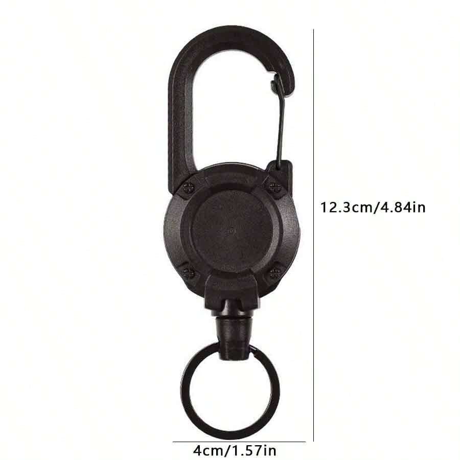 Retractable Keychain With Steel Wire Rope And Elastic Cord, AntiLoss