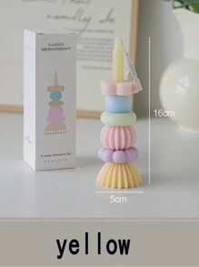 1 pieza Vela aromática apilable geométrica de alegría, adecuada para decoración del hogar, fiestas, decoración de mesa, regalo de festivales, cena, fiesta, relajación/meditación, iluminación ambiental, decoración de habitaciones, regalos
