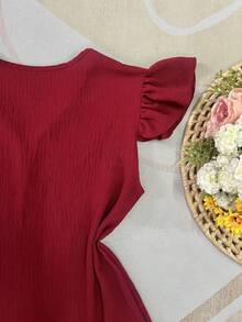 Women Tops - Burgundy - View 4