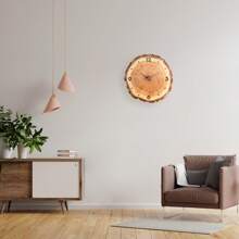 1 件 12-16 英寸木纹陶瓷面石英挂钟 - 电池供电，静音且无滴答声，适用于客厅、卧室、美学空间、厨房、家居装饰，理想的节日礼物（无需电池 - 非真木）学校装饰学校惊喜宿舍装饰返校