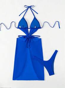 Women Bikini Sets - 藍色 - 查看 2