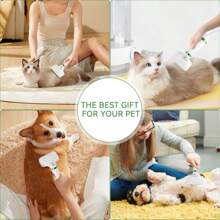 2-In-1 Pet Grooming Hair Dryer With Slicker Brush - Low Noise Gentle Dog Dryer For Small Dogs, Cats & Puppies. Compact Pet Beauty Care, National Dog Day Gift & Apartment Essentials - White - View 6