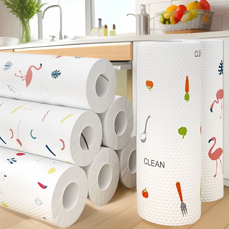 Household Kitchenware, Household Items, Kitchen Disposable Rags, Disposable Kitchen Cleaning Towels, Scouring Pads, Non-Dirty Hands Cleaning And Tearing Paper Towels Disposable