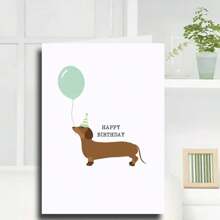 1 pieza Tarjeta de felicitación creativa de cumpleaños personalizada con bendición festiva que se puede escribir a mano en sobre, set de tarjetas emocionales para expresar sentimientos, pequeña tarjeta de regalo para amigos, colegas, padres, cónyuges, tarjeta de cumpleaños divertida, pequeña tarjeta comercial plegable, tarjeta de motivación positiva, tarjeta de recuperación, tarjeta de agradecimiento, tarjeta de felicitación de cumpleaños con dibujo de perro salchicha, Navidad