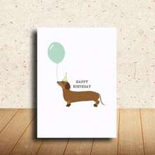 1 pieza Tarjeta de felicitación creativa de cumpleaños personalizada con bendición festiva que se puede escribir a mano en sobre, set de tarjetas emocionales para expresar sentimientos, pequeña tarjeta de regalo para amigos, colegas, padres, cónyuges, tarjeta de cumpleaños divertida, pequeña tarjeta comercial plegable, tarjeta de motivación positiva, tarjeta de recuperación, tarjeta de agradecimiento, tarjeta de felicitación de cumpleaños con dibujo de perro salchicha, Navidad