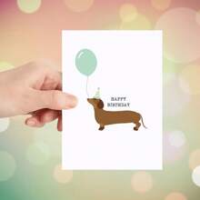 1 pieza Tarjeta de felicitación creativa de cumpleaños personalizada con bendición festiva que se puede escribir a mano en sobre, set de tarjetas emocionales para expresar sentimientos, pequeña tarjeta de regalo para amigos, colegas, padres, cónyuges, tarjeta de cumpleaños divertida, pequeña tarjeta comercial plegable, tarjeta de motivación positiva, tarjeta de recuperación, tarjeta de agradecimiento, tarjeta de felicitación de cumpleaños con dibujo de perro salchicha, Navidad