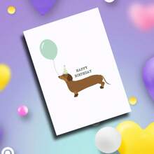 1 pieza Tarjeta de felicitación creativa de cumpleaños personalizada con bendición festiva que se puede escribir a mano en sobre, set de tarjetas emocionales para expresar sentimientos, pequeña tarjeta de regalo para amigos, colegas, padres, cónyuges, tarjeta de cumpleaños divertida, pequeña tarjeta comercial plegable, tarjeta de motivación positiva, tarjeta de recuperación, tarjeta de agradecimiento, tarjeta de felicitación de cumpleaños con dibujo de perro salchicha, Navidad