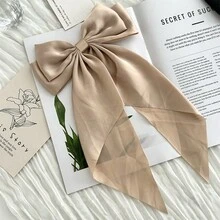 一個緞面純色長緞帶大蝴蝶結超仙髮夾DIY配件、禮物和裝飾 - 彩色 - 查看 16