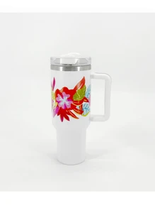 Vaso térmico 1 pieza, vaso térmico con tapa, botella de agua aislada de acero inoxidable de 40 oz con asa, vaso portátil para coche, hogar, oficina, accesorio de viaje de verano, regalo de cumpleaños - 40 onzas - Ver 29
