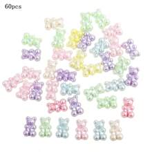 30/60/100 pièces Perles d'espacement d'ours colorés, accessoires de bijoux DIY pour fabrication de bijoux faits à la main et pour décoration