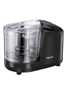 Reemix 1.5-Cup One-Touch Electric Food Chopper, 100W Mini Food Processor Meat Grinder, Mix, Chop, Mince And Blend Vegetables, Fruits, Nuts, Meats, Stainless Steel Blade (Black) - US A Type Plug(110-127V) - View 2