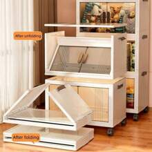 1 Multi-Layer Foldable Open Storage Cabinet For Home Living Room, High Aesthetic Storage Box, Clothing And Milk Powder Storage Box, Dormitory With Wheels, Multi-Layer Book And Snack Sorting Box, Open Storage Box, Storage Basket, Box, Box - 白色 - 查看 9
