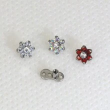 1pc 14G Flower Stud Collarbone Piercing, Fresh And Punk Body Jewelry Ins Style - Multicolor - View 1