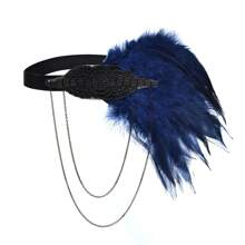 D EXCEED 1PC 1920s Women's Chain Decoration Imitation Feather Headband Ball Headband Halloween Dance Costume Accessories Gifts For Mothers And Teachers - Multicolor - View 6
