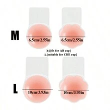 Women's Breast Patch: Silicone Breast Lift Breast Patch Reusable Adhesive Bra With Fixing Tape - Seamless And Invisible Nipples Cover - Dusty Pink - View 11