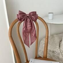 一個緞面純色長緞帶大蝴蝶結超仙髮夾DIY配件、禮物和裝飾 - 彩色 - 查看 6