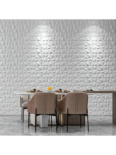NKEN Art 3D PVC Wand Panels In Diamond .11.8 11.8"/19.7*19.7" Matt White/Black/Pink Material, Odorless, Lightweight, Easy To Install, Fire Resistant, Waterproof Moisture Proof, ation Homes, Rooms, Bathrooms, Bedrooms, Living Rooms.. ations. ,Wallpaper Adhered The Becomes Art. view 4