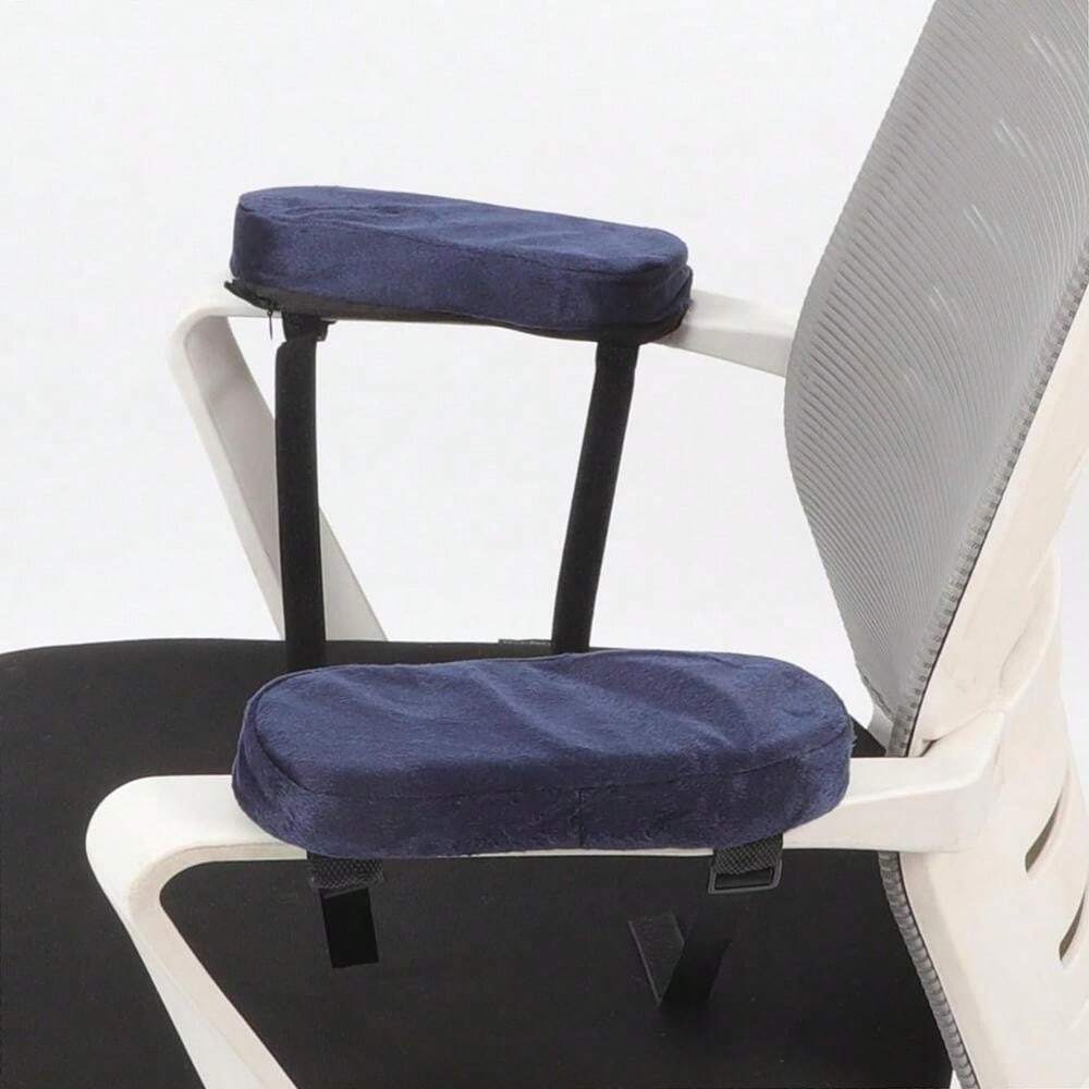 Perfeclan 2-Pack Office Chair Armrest Pads - Black PU Cushion Replacement For Worn Armrests, 24.5x7.5cm