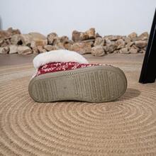 新款冬季女式雪靴-聖誕節加厚雪花防滑短靴，優雅室內/室外毛絨靴 - 紅色 - 查看 6