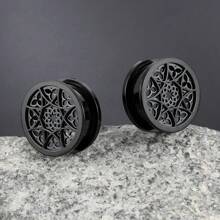 2PCS Flower 316 Stainless Steel Ear Gauges Stretcher Ear Plugs Tunnels Piercing Women Body Jewelry Earrings Valentines,Mom,Mother,Mother's Day,Gift