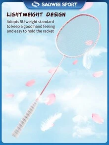 SALYWEE Blossom Rain Series 2pcs Carbon Fiber Badminton Rackets With Free Bag 5U 22-26Lbs Resilient Perfect For Beginners To Pros - Multicolor - View 5