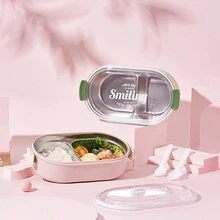 Stainless Steel Insulated Lunch Box, Microwavable, Large Capacity, Portable, With Compartments For Office Workers And Students - Multicolor - View 6