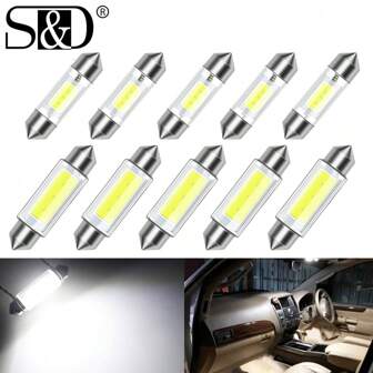 S&D 10pcs Canbus C5W C10W LED Bulb 31mm 36mm 39mm 41mm Festoon Led Car Interior Light Dome Reading License Plate 12V Lamp