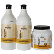 kit Shampoo + Condicionador + Mascara de Hidratação Mandioca Byoung ( 3 Litros)