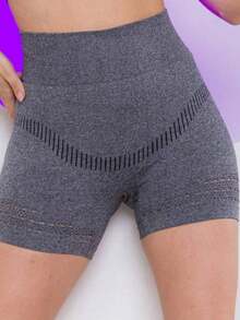 Women Sports Shorts - 灰色 - 查看 2