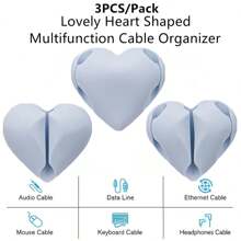 3PCS/Pack Unique Heart Shaped Cable Holder Multifunctional Adhesive Cabel Organizer Cable Tie Clip Cable  Securing Clip Headphones Cable Clips  Lovely Heart-Shaped Car Cable Holder Car Charger Line Clasp