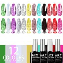 全新GAVY 12/Set 彩色/粉紫/Y2K凝膠指甲油套裝,包含底膜,無擦拭完成劑,哑光和光面完成劑,12色凝膠指甲油DIY入門套裝,禮物套裝 - 彩色 - 查看 8