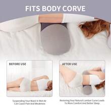 Bespilow Lumbar Support Pillow For Bed,Ergonomic Memory Foam Lower Back Pillow For Sleeping,Waist Pillow For Sleep,With Skin-Friendly,Cooling,Breathable&Washable Cover - Navy Blue - View 4