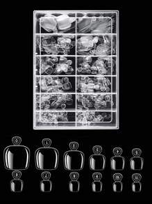 240 Chiếc Đầu Móng Tay Giả 12 Kích Cỡ Trong Suốt Bao Phủ Toàn Bộ Đầu Móng Chân Giả Ấn Vào Salon Ngón Chân Móng Tay Nghệ Thuật Mở Rộng Thiết Kế Móng Chân Đồ Dùng Làm Móng Acrylic Nhân Tạo - Trong sáng - Xem 4