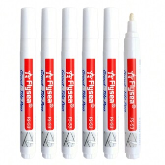 6pcs White Porcelain Tile Repair Pen For Wall Grout Fill Crack Restore Marker, For Bathroom And Kitchen Floor/Wall Back To School