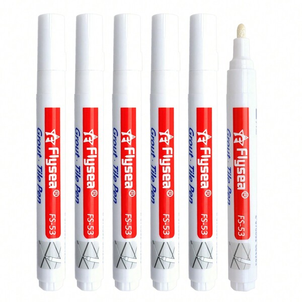 6 pezzi Penna riparatrice in porcellana bianca per riempire crepe e ripristinare fughe su pavimenti e pareti di bagno e cucina, articoli scolastici