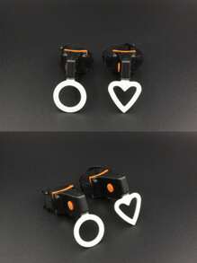 1pc Usb Rechargeable Bike Light, Heart-Shape Round Led Bicycle Front And Rear Caution Light, Waterproof Bicycle Tail Light With Cob Technology For Night Riding Lighting Equipment