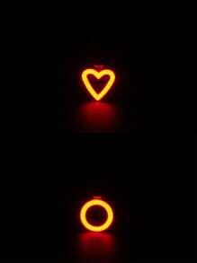 1pc Usb Rechargeable Bike Light, Heart-Shape Round Led Bicycle Front And Rear Caution Light, Waterproof Bicycle Tail Light With Cob Technology For Night Riding Lighting Equipment