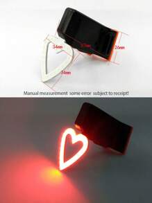 1pc Usb Rechargeable Bike Light, Heart-Shape Round Led Bicycle Front And Rear Caution Light, Waterproof Bicycle Tail Light With Cob Technology For Night Riding Lighting Equipment