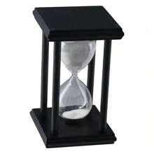 25 Minutes Hourglass Sand Timer,Vintage Sand Timer,Black Wooden Sandglass Timer For Home Desktop Classroom Living Room Decor(30Min, White Sand) - Multicolor - View 4