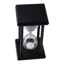 25 Minutes Hourglass Sand Timer,Vintage Sand Timer,Black Wooden Sandglass Timer For Home Desktop Classroom Living Room Decor(30Min, White Sand) - Multicolor - View 8